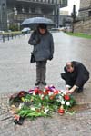 Laying of flowers at the monument of Jan Palach and Jan Zajíc (Prague, 1/19/2012)