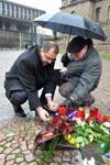 Laying of flowers at the monument of Jan Palach and Jan Zajíc (Prague, 1/19/2012)