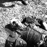 Poprava sedmi mužů v obci Živohošť na Příbramsku dne 7. května 1945 - náčrtek místa popravy (zdroj: ABS)