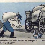 Dobová protikulacká karikatura (Zdroj: Dikobraz 1951)