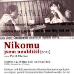 Pozvánka na filmový seminář „Nikomu jsem neublížil“ (ÚSTR, 19.5.2011)