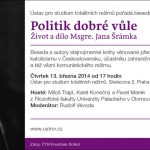 Pozvánka na besedu nad knihou o Janu Šrámkovi (Praha, ÚSTR, 13.03.2014 od 17 hodin)