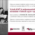 Pozvánka na kolokvium Vztah KSČ k nekomunistickým politickým stranám v letech 1970–1989 (Praha, ÚSTR, 26.06.2014)