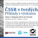 Pozvánka na seminář: ČSSR v tvrdých datech? Příklady z výzkumu (Praha, 04.11.2014)