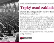 Pozvánka na seminář „Trpký osud zakladatelů KSČ“