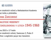 Prezentace knihy o bydlení v ČSR v letech 1945–1960