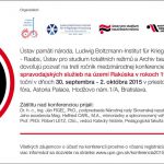 Pozvánka na mezinárodní vědeckou konferenci „Činnost československých zpravodajských služeb v Rakousku v letech 1945–1989 III.“ (Bratislava, 30.09–02.10.2015)