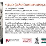 Pozvánka na Večer vězeňské korespondence z dob normalizace (Praha, Knihovna Václava Havla, 26.11.2015)