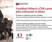 Pozvánka na filmový seminář Vysídlení Němců z ČSR a proměny jeho zobrazení ve filmu