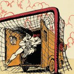 Výstava Fotbal v undergroundu, autoři komiksu Hza Bažant a Boris Jedinák