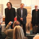 Úvodní slovo na konferenci pronesl ředitel ÚSTR docent Kudrna (druhý zleva)