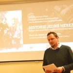Jan Dvořák na přednášce Historie jedné hereze v Židovském muzeu v Praze (28. 2. 2023)